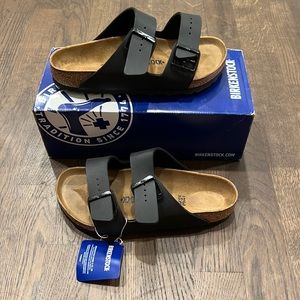 NWT! Birkenstock Arizona BS Black Size 38, UK 5, US L 7.0, Normal Regular Fit